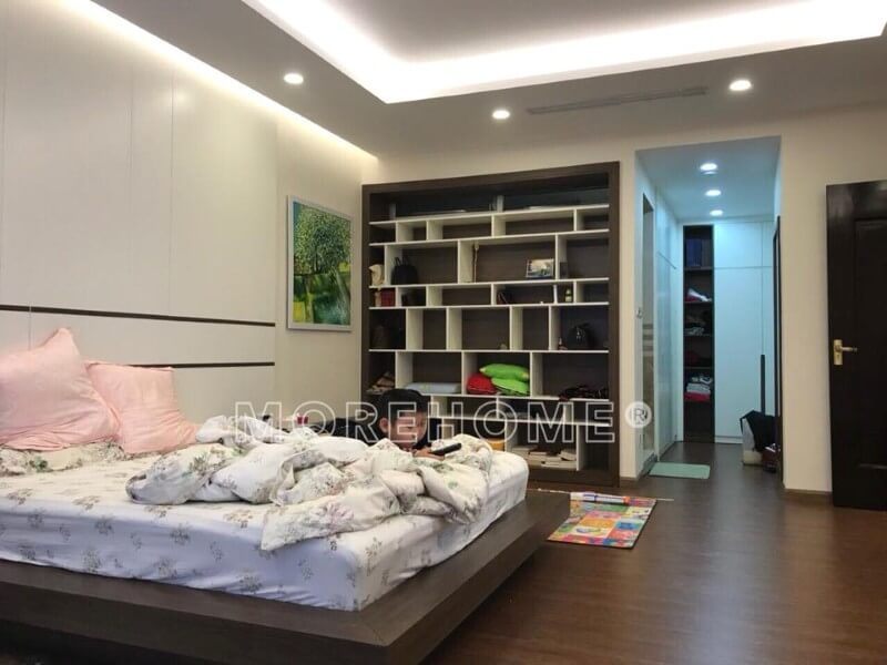 Hình ảnh công trình thi công hoàn thiện nội thất phòng ngủ master bố mẹ phong cách hiện đại tại căn hộ chung cư Imperia Garden Nguyễn Huy Tưởng Thanh Xuân Hà Nội